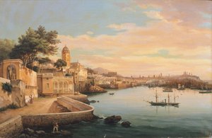 Blick auf Genua von den Gärten des Palazzo Doria Pamphilj, Italien von Domenico Cambiaso
