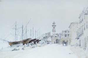 Ansicht der Waffen in Taggia, ca. 1860, von Pasquale Domenico Cambiaso (1811-1894), Italien