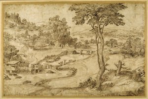 Landschaft mit einem gewundenen Fluss
