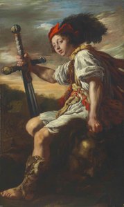 David mit dem Kopf von Goliath, um 1620 von Domenico Fetti or Feti