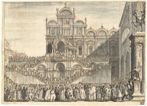 Campo San Zanipolo geschmückt für den Besuch von Pius VI