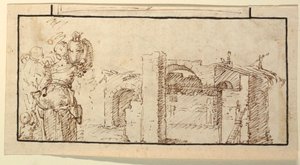 Frau mit Wasser von Domenico Gargiulo, called Micco Spadaro