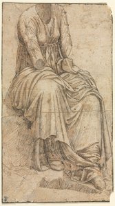 Kopie einer römischen Statue einer sitzenden Frau, zweite Hälfte des 15. Jahrhunderts von Domenico Ghirlandaio