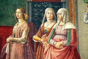 Florentiner Damen, aus der Geburt des Johannes des Täufers von Domenico Ghirlandaio