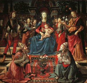 Madonna mit Kind auf dem Thron, St. Zenobius, St. Just, St. Michael der Erzengel und St. Raphael der Erzengel