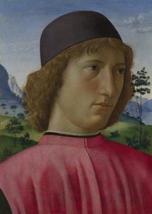 Porträt eines jungen Mannes in Rot, ca. 1485 von Domenico Ghirlandaio