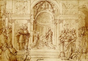 Der Engel erscheint Zacharias im Tempel von Domenico Ghirlandaio