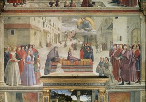 Das Wunder des wiederbelebten Jungen (Detail) von Domenico Ghirlandaio