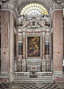 Verkündigung, Altar, sechste Kapelle, ca. 1679 von Domenico I Piola