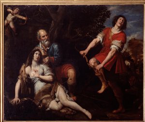 Sylvio und Dorinda, aus Der treue Hirte von Giovanni Battista Guarini von Domenico Il Sarzana Fiasella