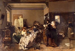 Schule für Näherinnen, von Domenico Induno