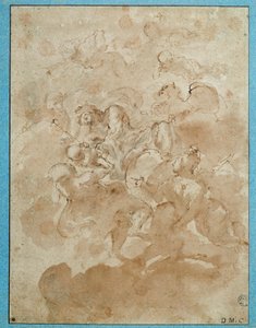 Jupiter vertraut Bacchus Merkur an von Domenico Maria Canuti