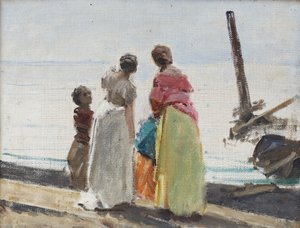 Figuren am Strand von Domenico Morelli