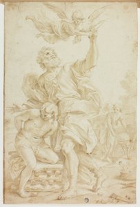 Opferung Isaaks (recto); Figurenskizzen (verso)