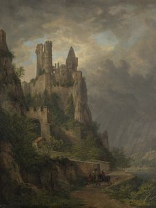 Die Vautsburg am Mittelrhein von Domenico Quaglio