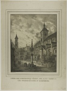Ehemaliger Kathedralenfriedhof in der Nähe des Alten Pfarrhauses und der Münster in Regensburg