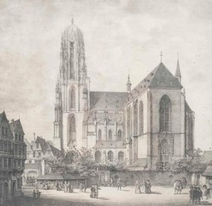 Lithografie - Frankfurt - Kaiserdom - Quaglio - 1819 von Domenico Quaglio the Younger