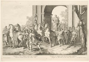Militärischer Zug mit Alexander dem Großen auf Triumphwagen von Domenico Rossetti
