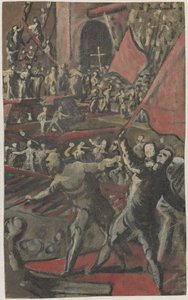 Venezianische Soldaten greifen Konstantinopel an von Domenico Tintoretto