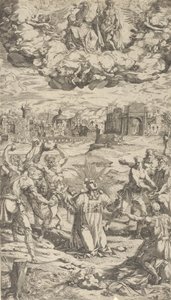 Die Steinigung des Heiligen Stephanus von Domenico del Barbiere