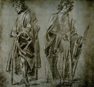 Draperiestudien für zwei männliche Figuren von Domenico school of Ghirlandaio