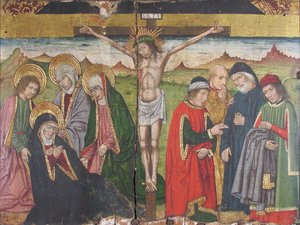 Tafel mit der Kreuzigung vom Retabel, 15. Jahrhundert