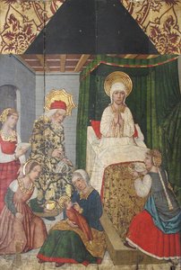 Tafel mit der Geburt des Heiligen Johannes des Täufers aus dem Retabel von Domingo Ram