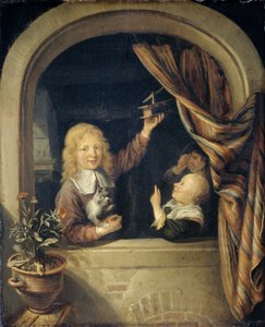 Kinder mit einer Mausefalle von Dominicus van Tol