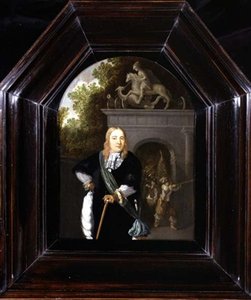 Porträt von Kapitän Jacobus Van Der Burgh vor dem Doeler Poort, Leiden von Dominicus van Tol
