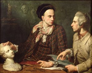Selbstporträt mit Dominique Herment (1730-77) 1769 von Dominique Doncre