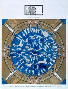 Astrologisches Planisphäre des Tierkreises von Dendarah, von der Decke der Kapelle im Tempel der Hathor, Dendarah, Ägypten ca. 1802