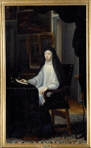 Porträt von Königin Maria Anna von Österreich in Witwe (1634-1696). Gemälde von Juan Carreno De Miranda (1614-1685) von Don Juan Carreno de Miranda