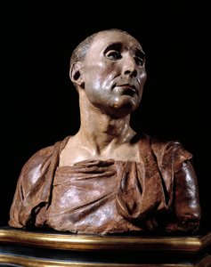 Büstenporträt des Condottiere Niccolò da Uzzano (1359-1431). Terrakotta-Skulptur von Donato de