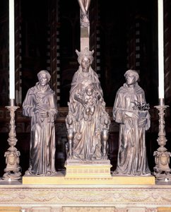 Gruppe von Jungfrau und Kind mit Heiligen, von Donatello, Basilika des Heiligen Antonius von Padua, Italien