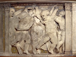 Fliese mit tanzenden Putti von Donatello