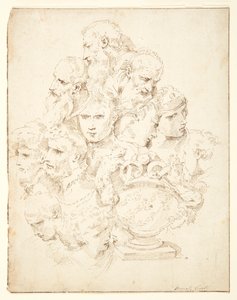 Fantasie aus Köpfen und einer skulptierten Urne von Donato Creti