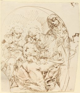 Heilige Familie mit der heiligen Anna und weiblichem Profilkopf