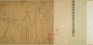 Studien traditioneller Bäume und Felsen von Dong Qichang