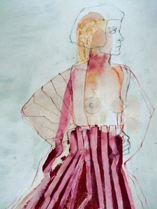 Abstraktes Pinkes Profil von Doris Schmitz