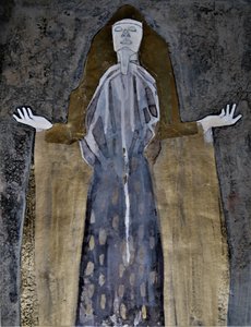 Kontemplative Goldene Figur