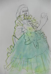 Elegantes grünes Porträt von Doris Schmitz