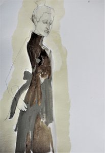 Elegante Frauenmode Skizze