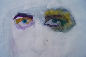 Expressives abstraktes Gesicht von Doris Schmitz