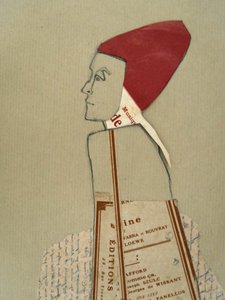 Papierprofil mit rotem Hut