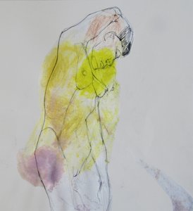 Gelbe Aktfigur von Doris Schmitz