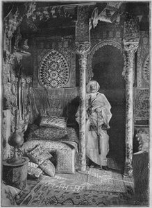Pierre Loti in seinem Haus in Rochefort im Jahr 1892. Nach einem Foto von Dornac.