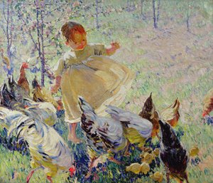 Hühner füttern von Dorothea Sharp
