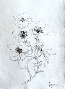 Zarte Blumenskizze