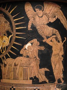 (Detail) einer rotfigurigen Lekythos von Douris