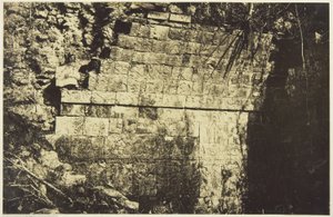 Palast des Zirkus in Chichen-Itza, Innenraum eines Saals von Désiré Charnay